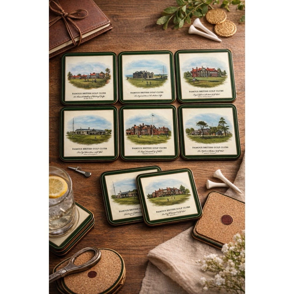 Pimpernel Famous British Golf Clubs Coasters